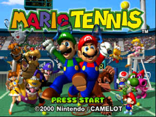 Mario Tennis title screen for Nintendo 64